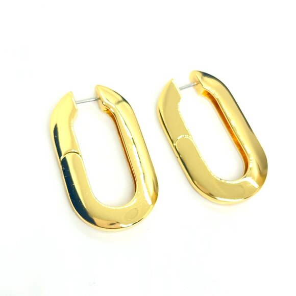 JENNY BIRD MEGA U-LINK EARRINGS Gold Modern Chunky Hoop Statement Sculptural - Picture 8 of 15
